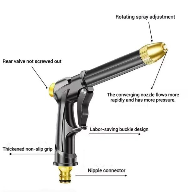 High-pressure Hose Nozzle Gun Set – Adjustable Spray Watering Tool With Ergonomic Handle, Leak-proof Design