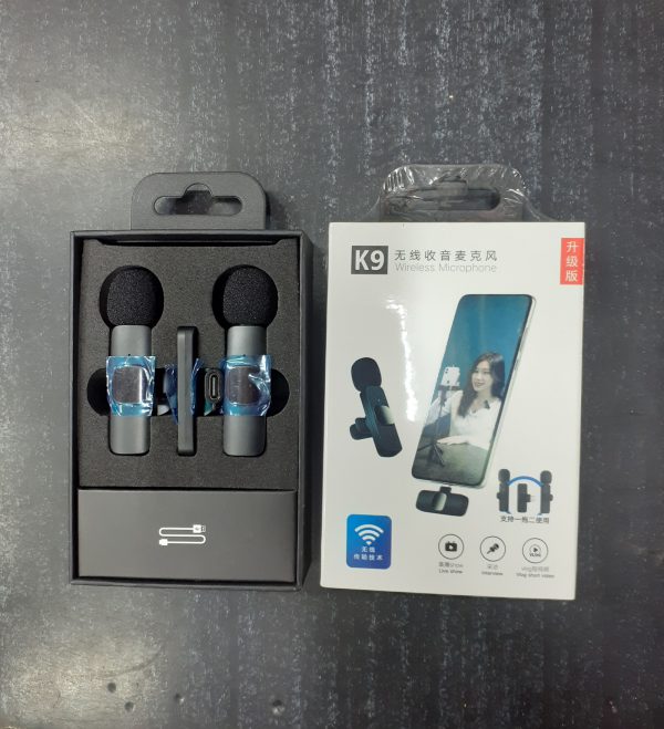 Wireless Mic K9 Dual Microphone Mic Plug & Play Usb Type C Plug Wireless Lavalier Microphone