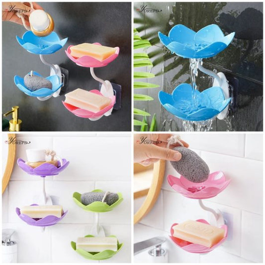 Lotus Flower Wall-mounted Soap Holder – Self-draining Bathroom & Kitchen Organizer